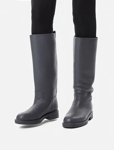 Женские сапоги Attizzare кожаные серые - фото 1 - Miraton