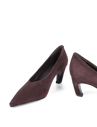 Жіночі туфлі MIRATON велюрові коричневі(2426-5 FW25-26) - фото 2 - Miraton