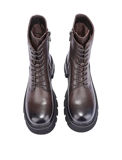 Женские ботинки MIRATON кожаные коричневые - фото 6 - Miraton