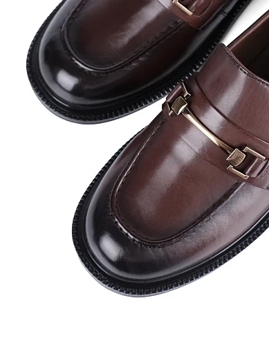 Жіночі туфлі MIRATON шкіряні коричневі(NQ3051-31L-B1040 ОЗ-25-26) - фото 5 - Miraton