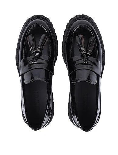 Женские туфли MIRATON из масляной кожи черные - фото 5 - Miraton