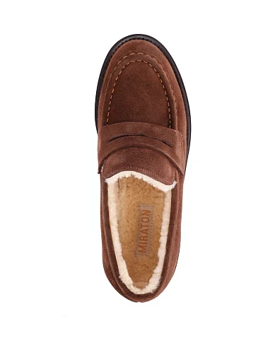 Жіночі туфлі MIRATON велюрові коричневі(NQ538-6L-A1018M) - фото 2 - Miraton