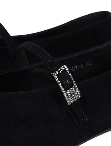 Жіночі балетки MIRATON велюрові чорні(4146-51-1) - фото 5 - Miraton