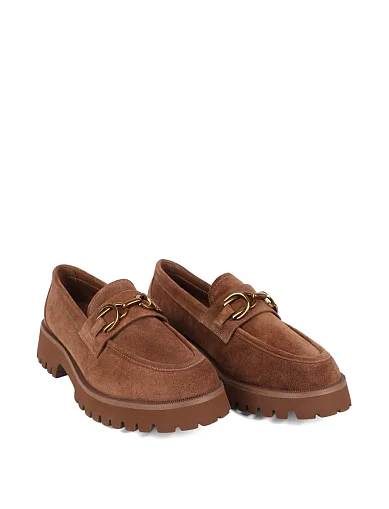 Женские туфли MIRATON велюровые коричневые - фото 3 - Miraton