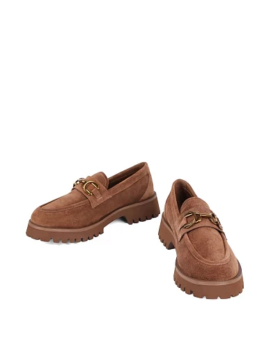 Женские туфли MIRATON велюровые коричневые - фото 5 - Miraton