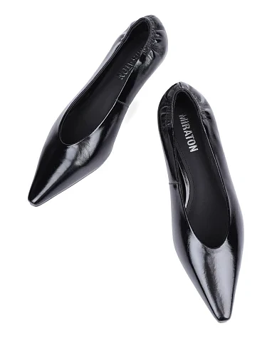 Женские туфли MIRATON из масляной кожи черные - фото 5 - Miraton