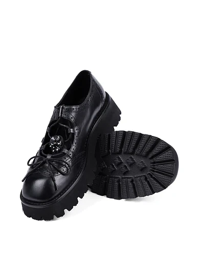 Жіночі туфлі MIRATON шкіряні чорні(YD2516-9) - фото 2 - Miraton