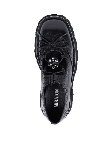 Жіночі туфлі MIRATON шкіряні чорні(YD2516-9) - фото 5 - Miraton