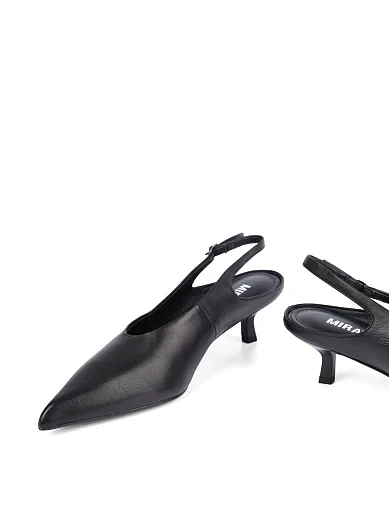 Женские туфли MIRATON кожаные черные - фото 3 - Miraton