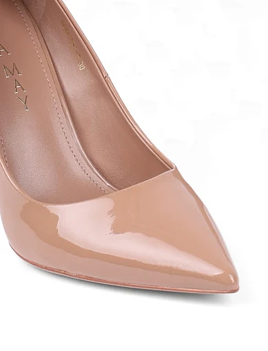 Женские туфли Mia May лаковые бежевые - фото 5 - Miraton