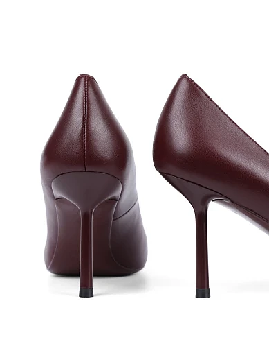Женские туфли Mia May кожаные бордовые - фото 2 - Miraton