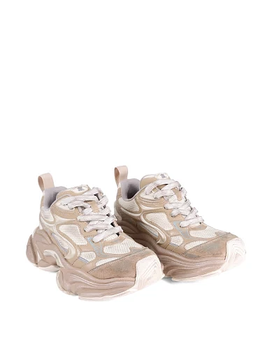 Женские кроссовки MIRATON велюровые бежевые - фото 3 - Miraton