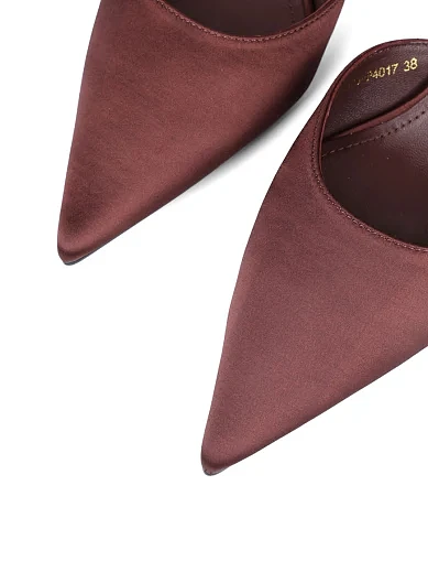 Женские туфли MIRATON сатиновые коричневые - фото 4 - Miraton