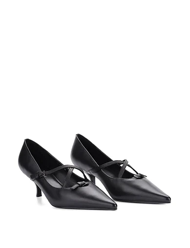 Женские туфли MIRATON кожаные черные - фото 3 - Miraton