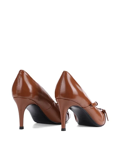 Женские туфли MIRATON кожаные коричневые - фото 4 - Miraton