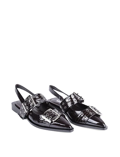 Женские балетки MIRATON кожаные бордовые - фото 4 - Miraton