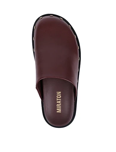 Жіночі мюлі MIRATON шкіряні коричневі(CL2429-10) - фото 2 - Miraton