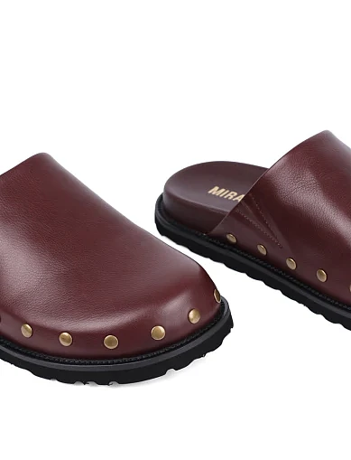 Жіночі мюлі MIRATON шкіряні коричневі(CL2429-10) - фото 5 - Miraton