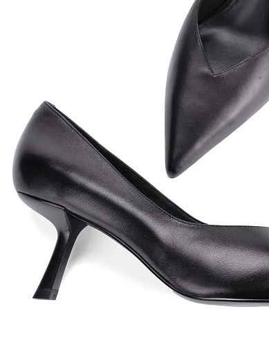 Женские туфли лодочки MIRATON кожаные черные - фото 2 - Miraton