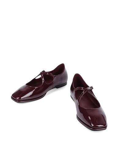 Женские балетки MIRATON лаковые бордовые - фото 5 - Miraton