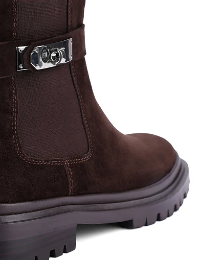 Жіночі черевики челсі Attizzare велюрові коричневі(6156-3) - фото 2 - Miraton