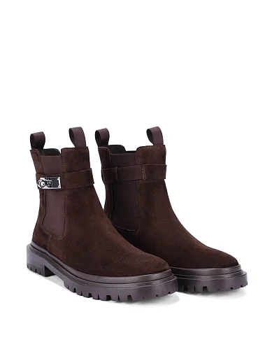 Жіночі черевики челсі Attizzare велюрові коричневі(6156-3) - фото 3 - Miraton