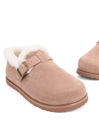 Женские слиперы MIRATON велюровые бежевые - фото 2 - Miraton