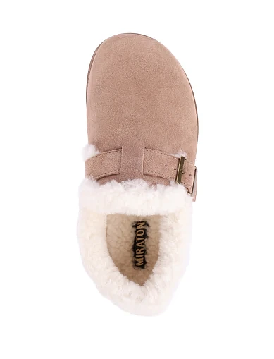 Женские слиперы MIRATON велюровые бежевые - фото 5 - Miraton