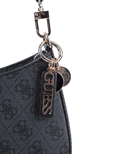 Женская сумка через плечо Guess из экокожи серая - фото 4 - Miraton