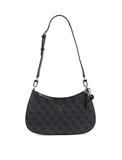 Женская сумка через плечо Guess из экокожи серая - фото 6 - Miraton