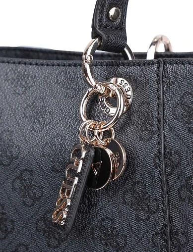 Женская сумка тоут Guess из экокожи серая - фото 4 - Miraton