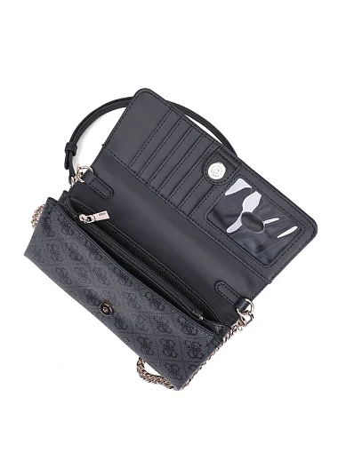 Женская сумка кросс-боди Guess из экокожи серая - фото 6 - Miraton