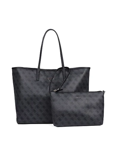 Женская сумка 2 в 1 из экокожи серая - фото 1 - Miraton