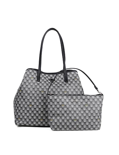 Женская сумка 2 в 1 Guess из экокожи черная - фото 4 - Miraton