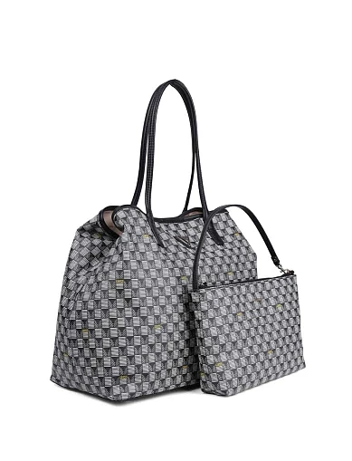 Женская сумка 2 в 1 Guess из экокожи черная - фото 5 - Miraton