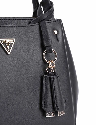 Женская сумка тоут Guess из экокожи черная - фото 4 - Miraton