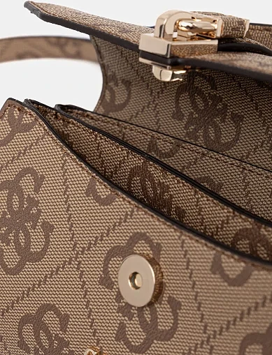 Женская сумка кросс-боди из экокожи бежевая - фото 4 - Miraton