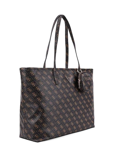 Женская сумка 2 в 1 Guess из экокожи коричневая - фото 2 - Miraton