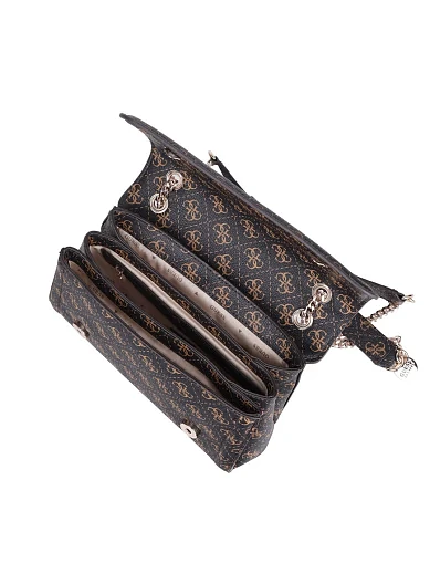 Женская сумка кросс-боди Guess из экокожи коричневая - фото 6 - Miraton