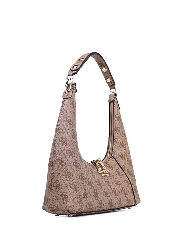 Женская сумка хобо Guess из экокожи бежевая - фото 3 - Miraton