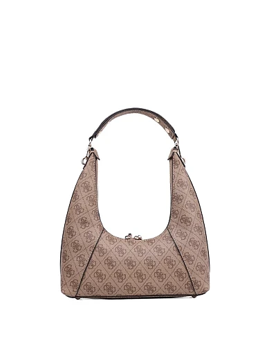 Женская сумка хобо Guess из экокожи бежевая - фото 4 - Miraton