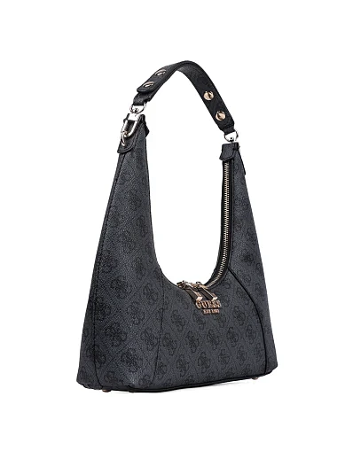 Жіноча сумка хобо Guess з екошкіри сіра(HWSG73 34170) - фото 2 - Miraton