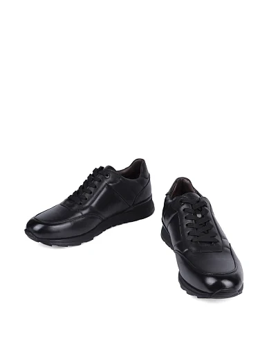 Мужские кроссовки MIRATON кожаные черные - фото 5 - Miraton