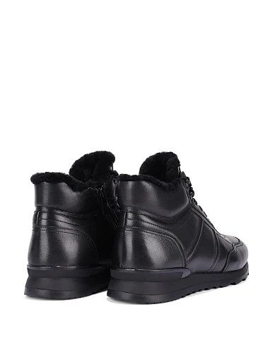 Мужские ботинки кожаные черные - фото 4 - Miraton