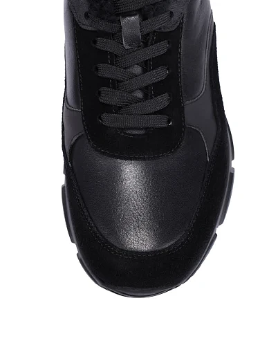 Мужские кроссовки кожаные черные - фото 5 - Miraton