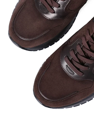 Мужские кроссовки MIRATON замшевые коричневые - фото 5 - Miraton