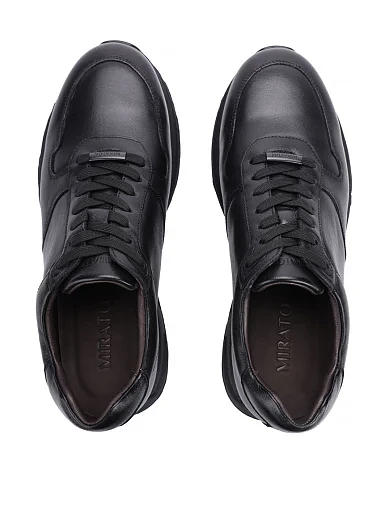 Мужские кроссовки MIRATON кожаные черные - фото 2 - Miraton