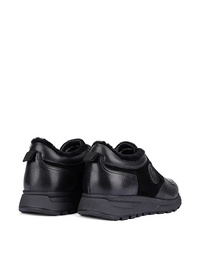 Чоловічі кросівки шкіряні чорні (0587A-23-G11/S42/JK1/D01M) - фото 4 - Miraton