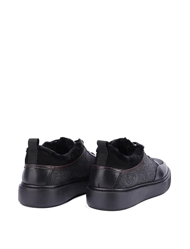 Чоловічі кеди шкіряні чорні (06623A-212-U58/D01/G14/M227M) - фото 5 - Miraton