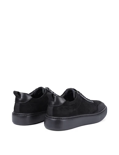 Мужские кеды MIRATON из нубука черные - фото 4 - Miraton